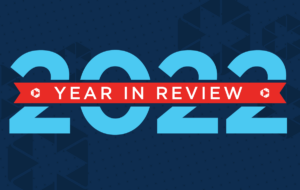 Blue and red graphic that says "2022 year in review"