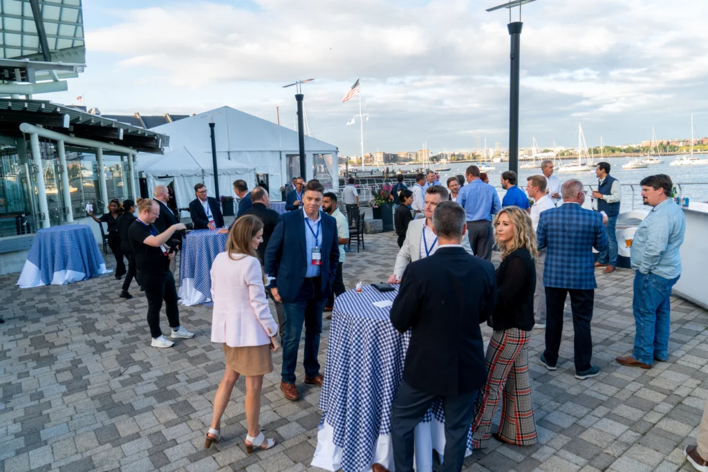 Group of people at an outdoor social event