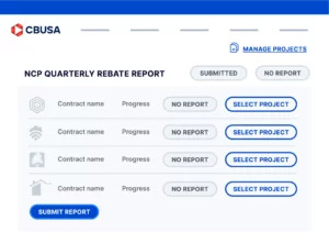 CBUSA National Quarterly Rebate Report Screen