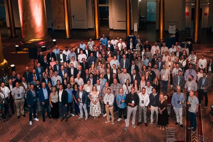 Construction professionals gathered for a group photo at the Summit.